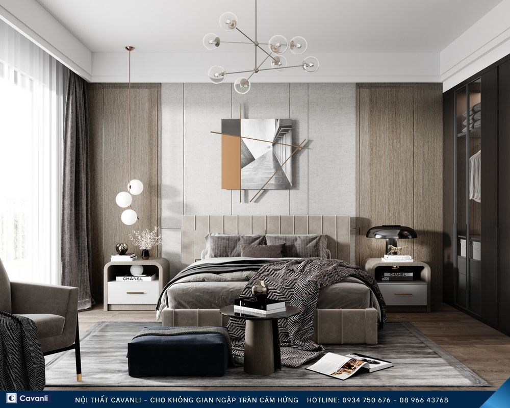 Thiết kế thi công nội thất phòng ngủ đẹp, liên hệ nội thất Cavanli