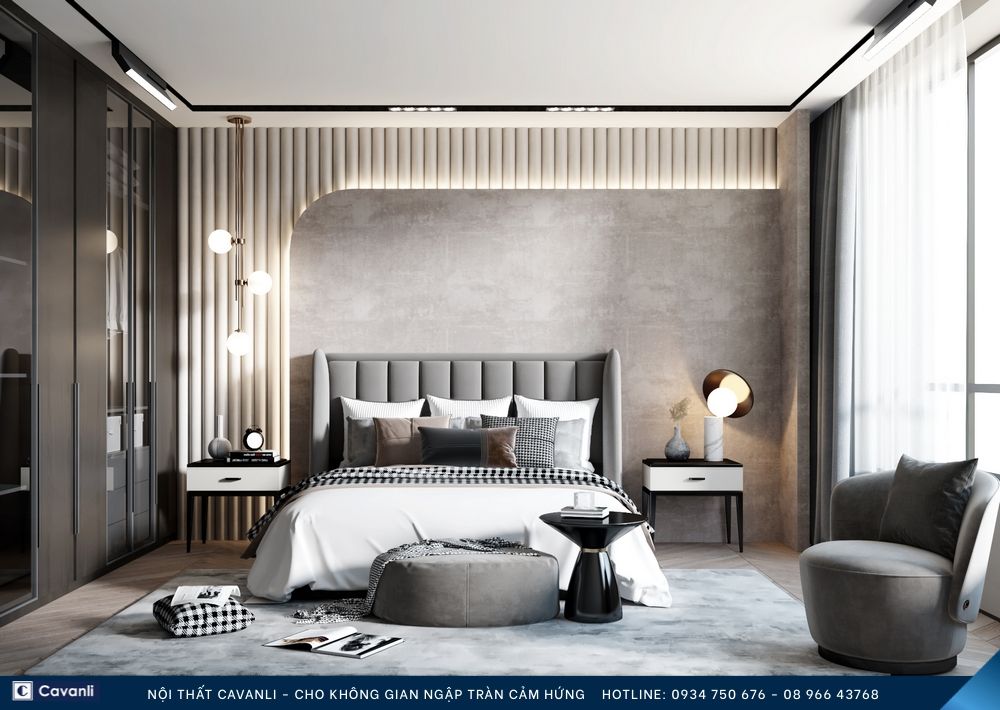 Thiết kế thi công nội thất phòng ngủ đẹp, liên hệ nội thất Cavanli