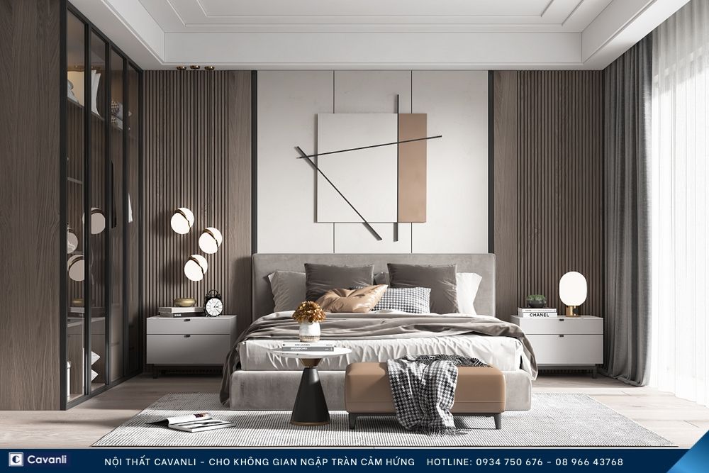 Thiết kế thi công nội thất phòng ngủ đẹp, liên hệ nội thất Cavanli
