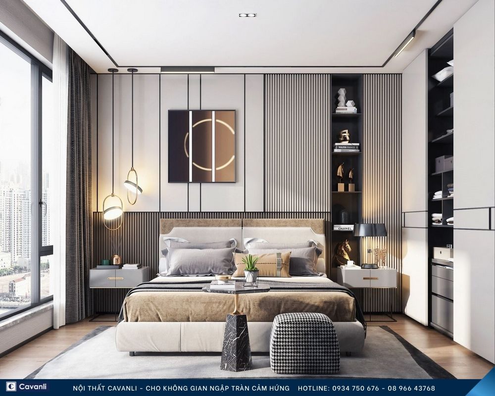 Thiết kế thi công nội thất phòng ngủ đẹp, liên hệ nội thất Cavanli