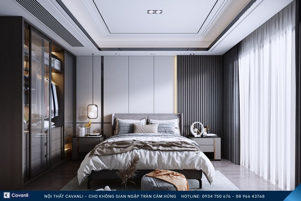 Thiết kế thi công nội thất phòng ngủ đẹp, liên hệ nội thất Cavanli