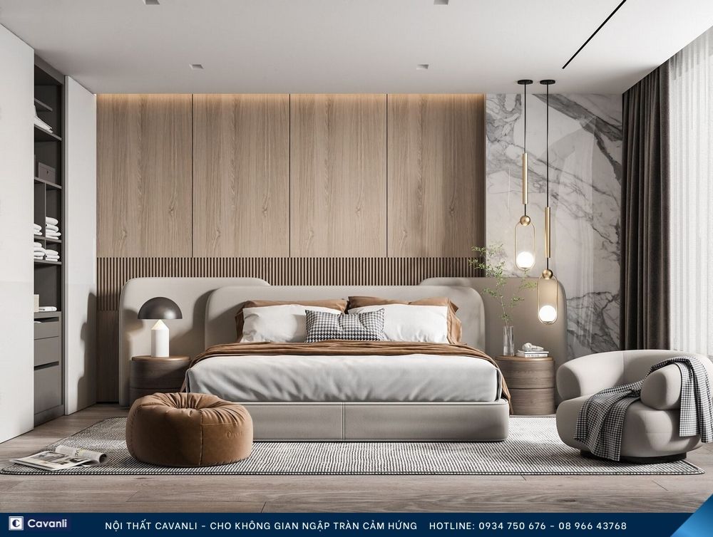 Thiết kế thi công nội thất phòng ngủ đẹp, liên hệ nội thất Cavanli