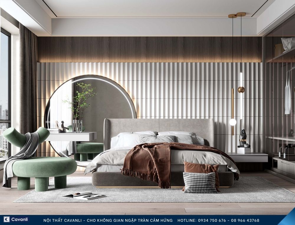 Thiết kế thi công nội thất phòng ngủ đẹp, liên hệ nội thất Cavanli