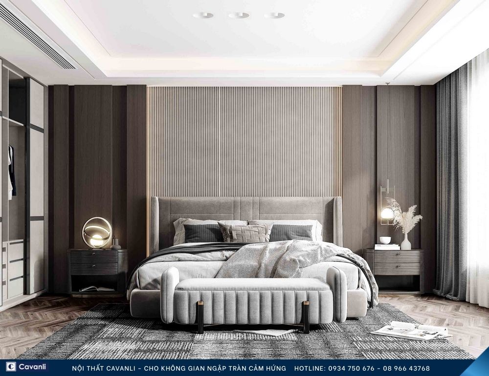 Thiết kế thi công nội thất phòng ngủ đẹp, liên hệ nội thất Cavanli