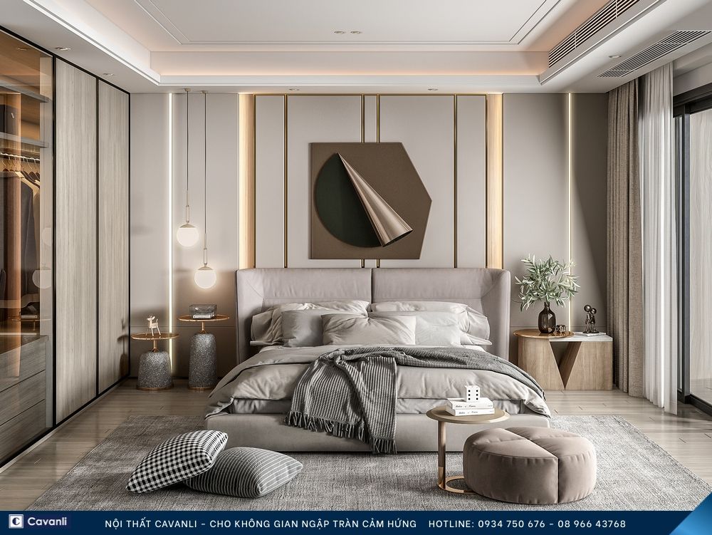 Thiết kế thi công nội thất phòng ngủ đẹp, liên hệ nội thất Cavanli