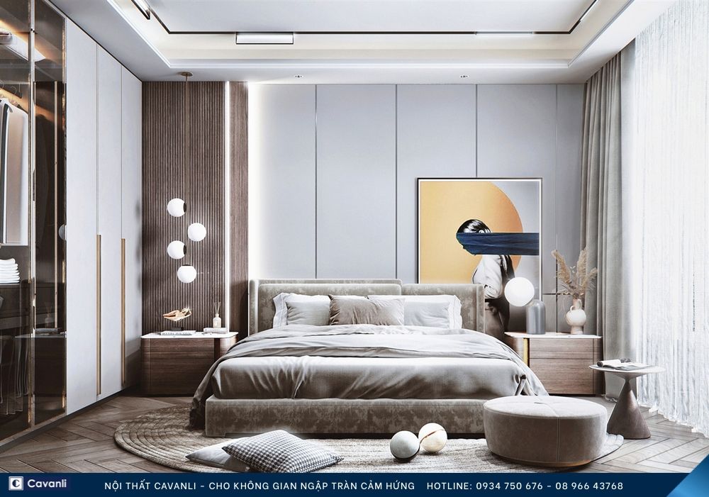 Thiết kế thi công nội thất phòng ngủ đẹp, liên hệ nội thất Cavanli
