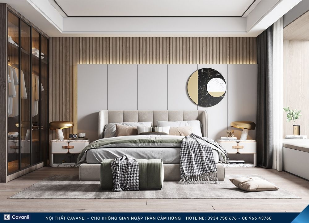 Thiết kế thi công nội thất phòng ngủ đẹp, liên hệ nội thất Cavanli