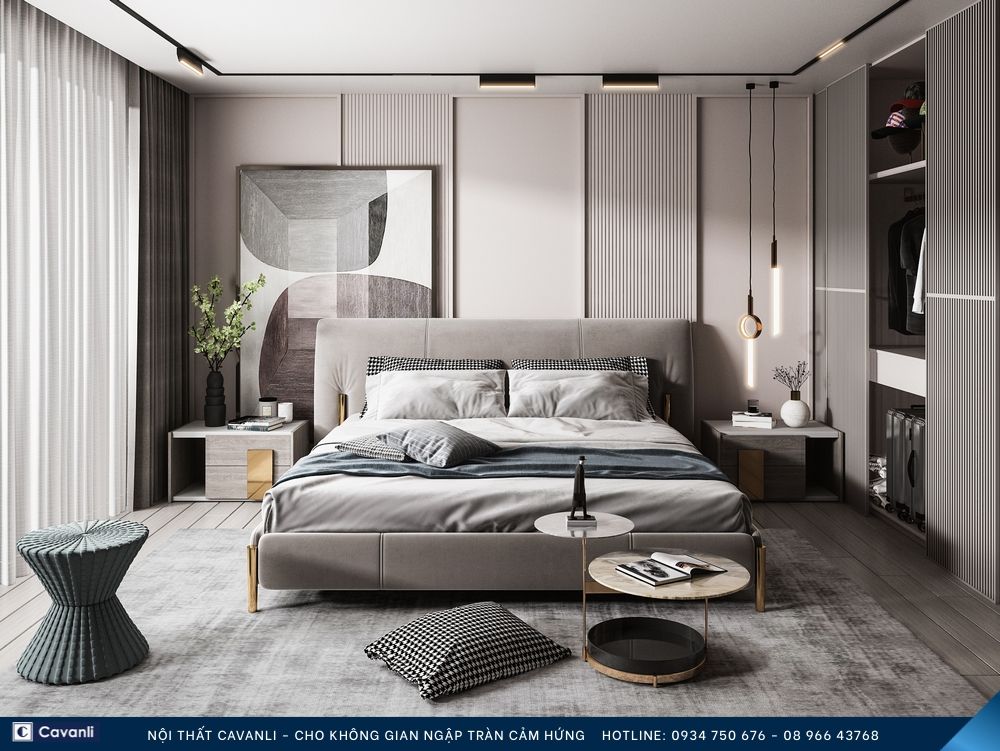 Thiết kế thi công nội thất phòng ngủ đẹp, liên hệ nội thất Cavanli
