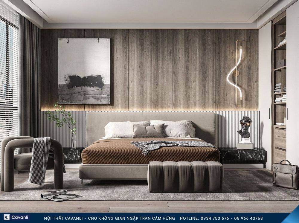 Thiết kế thi công nội thất phòng ngủ đẹp, liên hệ nội thất Cavanli