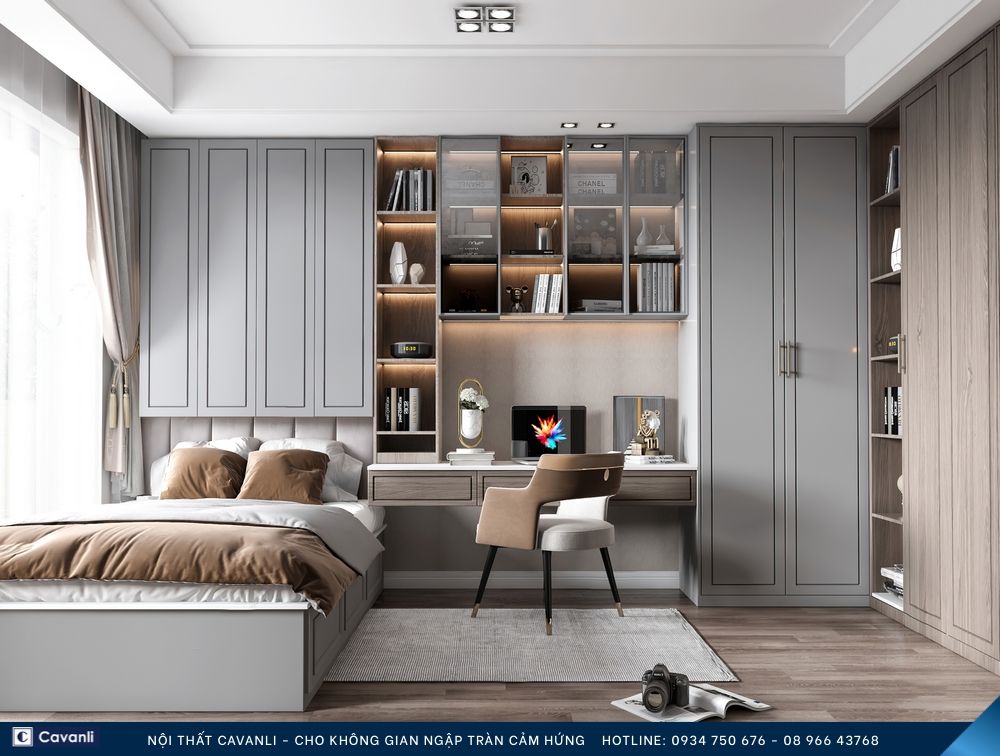 Thiết kế thi công nội thất phòng ngủ đẹp, liên hệ nội thất Cavanli