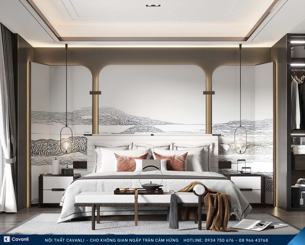 Thiết kế thi công nội thất phòng ngủ đẹp, liên hệ nội thất Cavanli