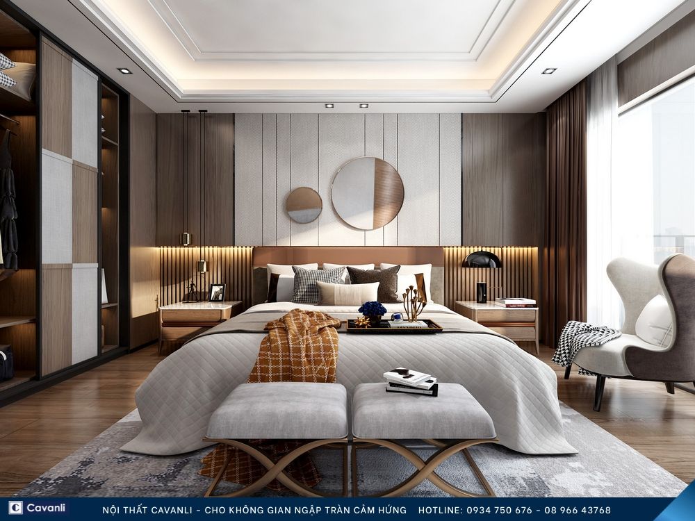 Thiết kế thi công nội thất phòng ngủ đẹp, liên hệ nội thất Cavanli