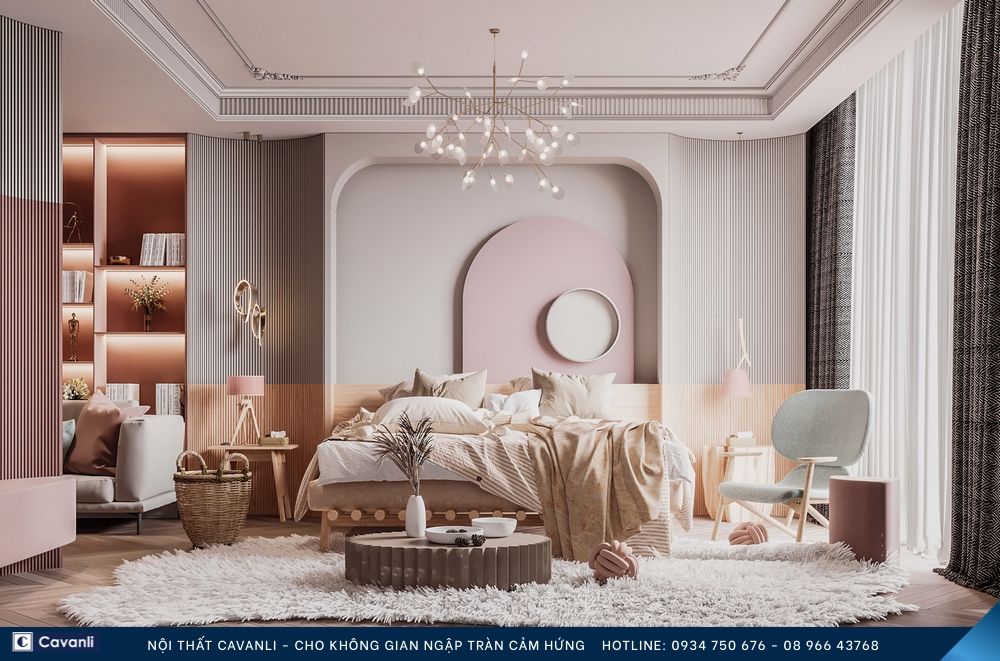 Thiết kế thi công nội thất phòng ngủ đẹp, liên hệ nội thất Cavanli