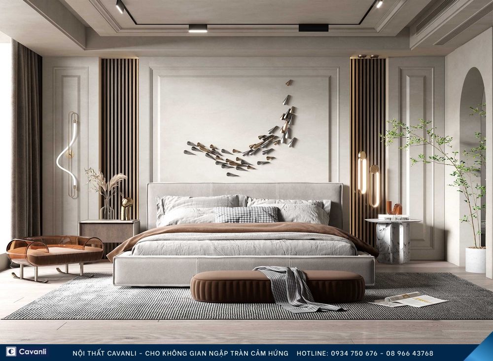 Thiết kế thi công nội thất phòng ngủ đẹp, liên hệ nội thất Cavanli