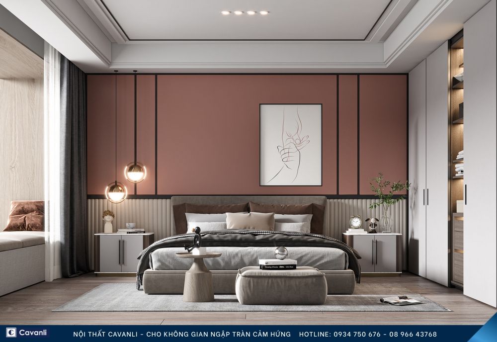 Thiết kế thi công nội thất phòng ngủ đẹp, liên hệ nội thất Cavanli