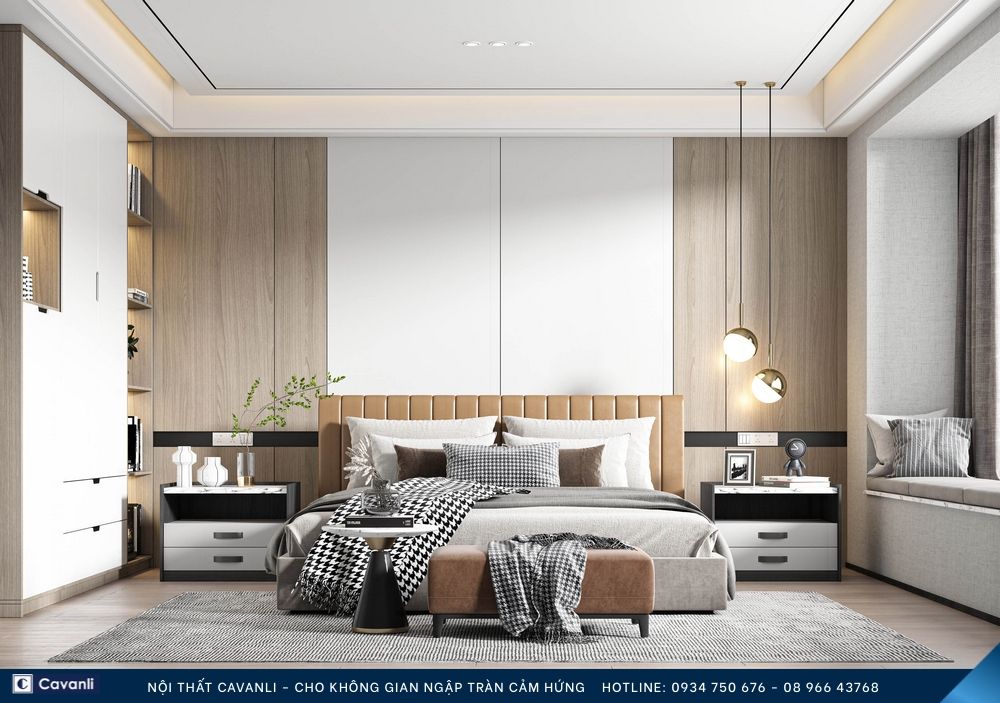 Thiết kế thi công nội thất phòng ngủ đẹp, liên hệ nội thất Cavanli
