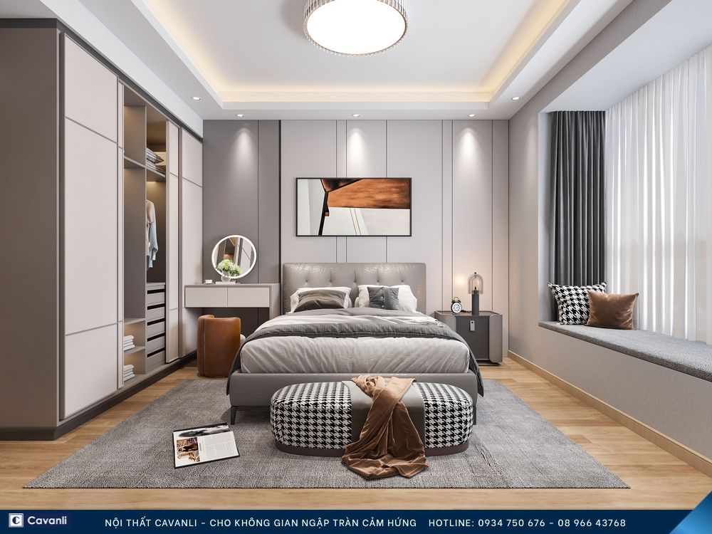 Thiết kế thi công nội thất phòng ngủ đẹp, liên hệ nội thất Cavanli