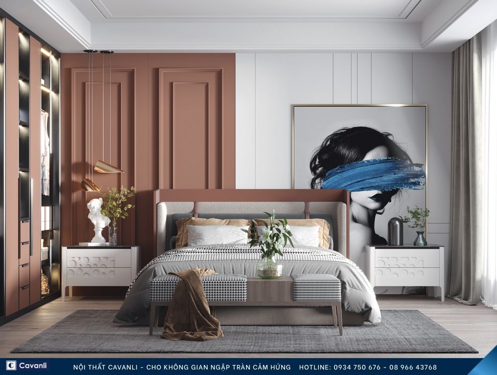 Thiết kế thi công nội thất phòng ngủ đẹp, liên hệ nội thất Cavanli