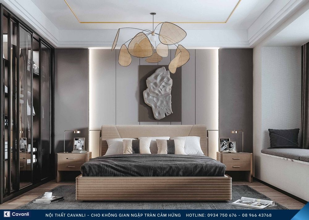 Cách bố trí nội thất phòng ngủ đôi khoa học và tinh tế