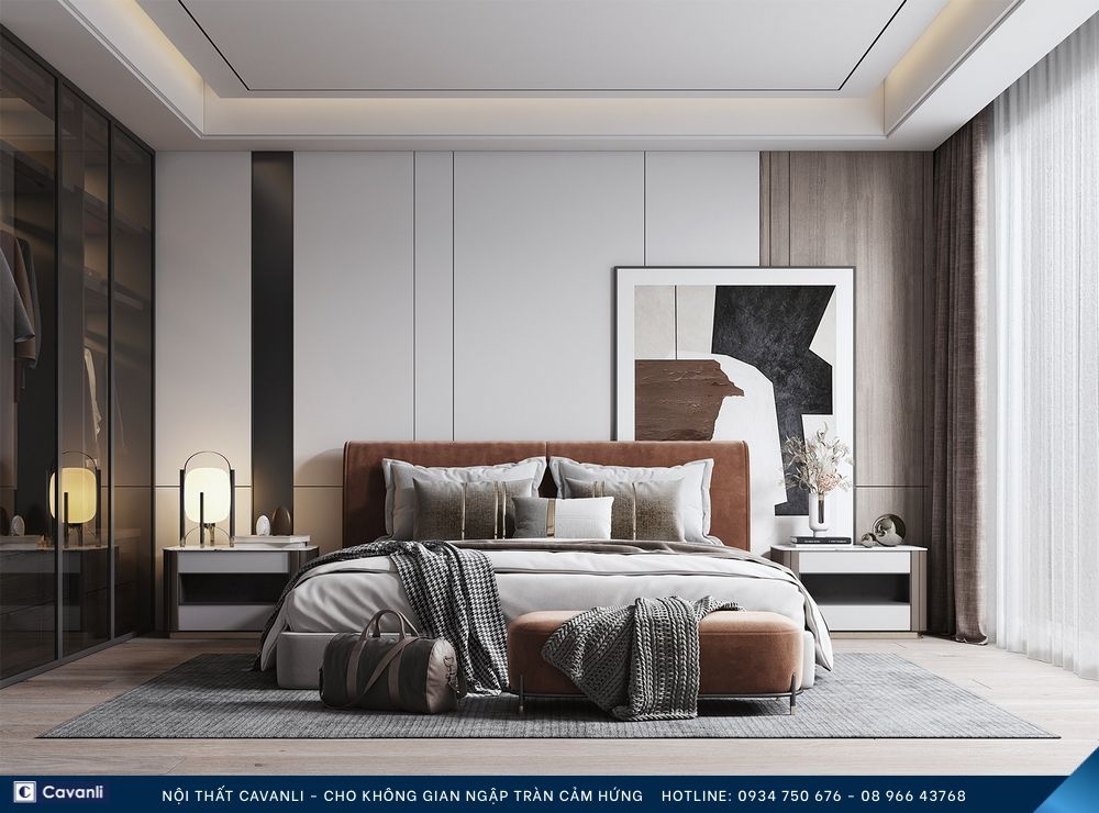 Thiết kế thi công nội thất phòng ngủ đẹp, liên hệ nội thất Cavanli