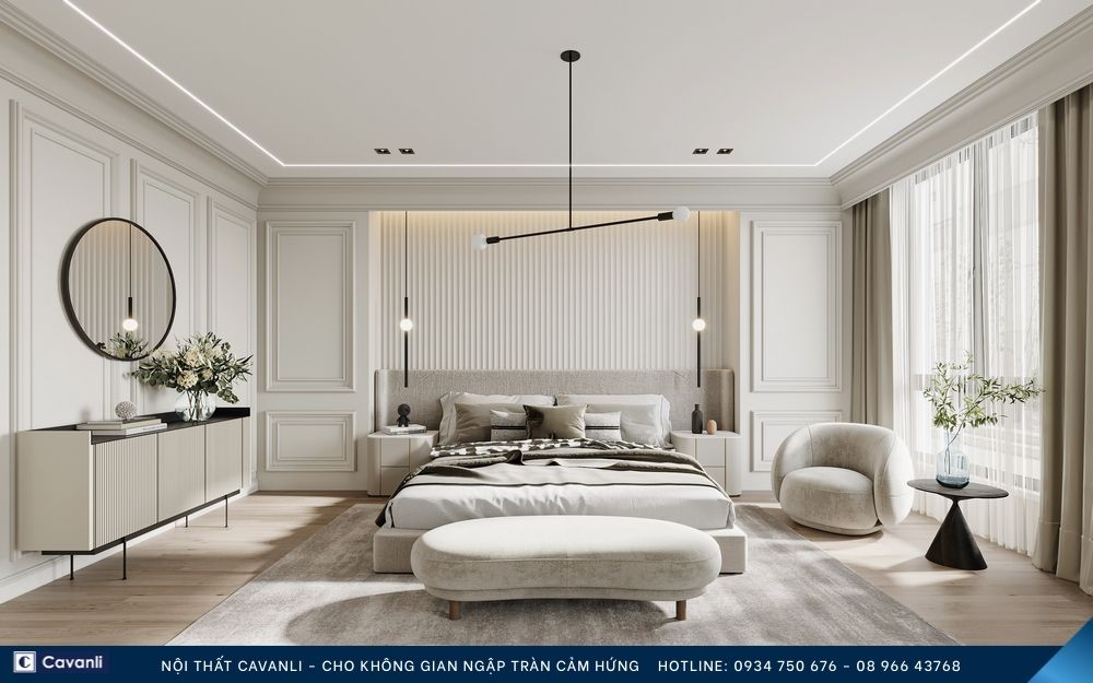 Thiết kế thi công nội thất phòng ngủ đẹp, liên hệ nội thất Cavanli