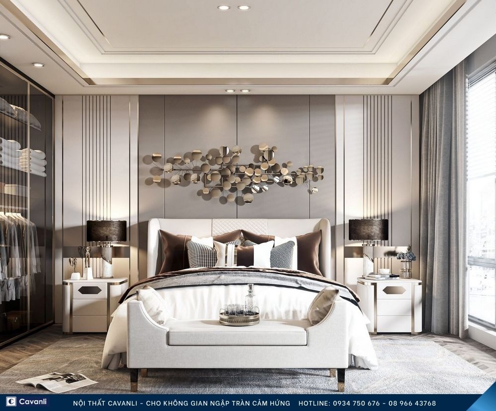 Thiết kế thi công nội thất phòng ngủ đẹp, liên hệ nội thất Cavanli