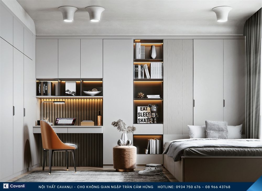 Thiết kế thi công nội thất phòng ngủ đẹp, liên hệ nội thất Cavanli